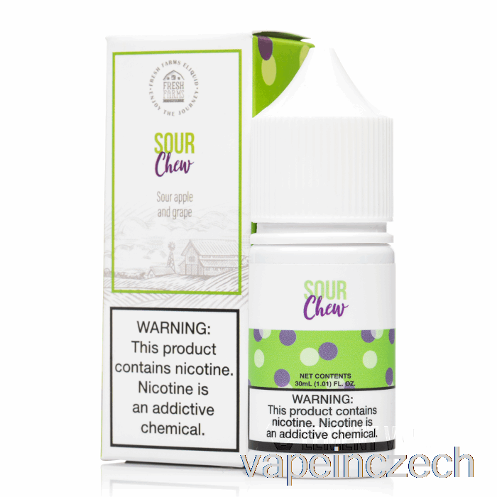 Kyselé žvýkání - čerstvé Farmářské Soli - 30ml 35mg Vape Bez Nikotinu